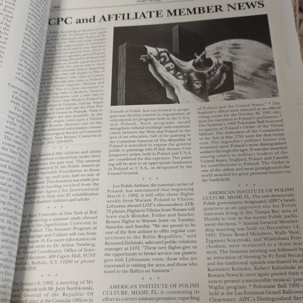 Polish Heritage Quarterly Newsletter Spring 1992 Paderewski Dyczkowski Vol XLIII - Picture 4 of 6